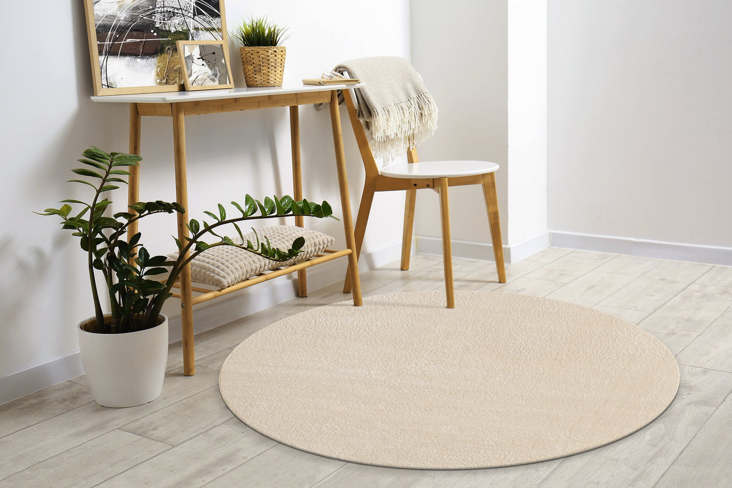 Teppich Lichtglanz Beige rund - 120cm x 120cm