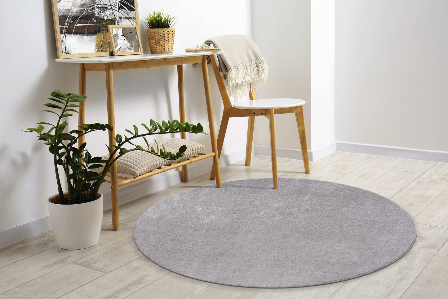 Teppich Morgenflair Grau rund - 120cm x 120cm