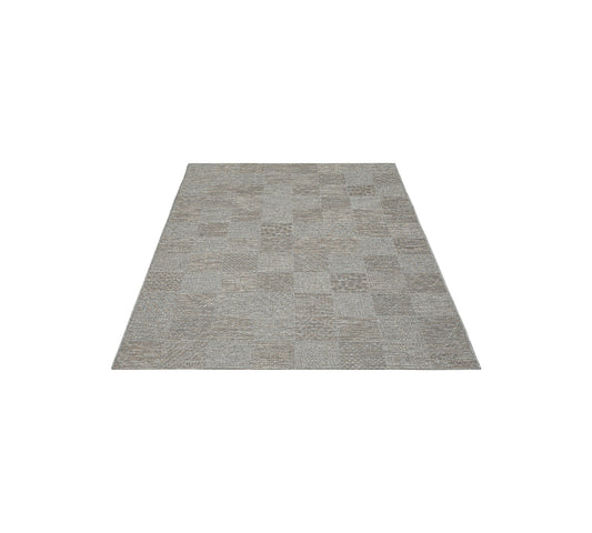 Teppich Feinmosaik Grau, Beige rechteckig - 180cm x 67cm