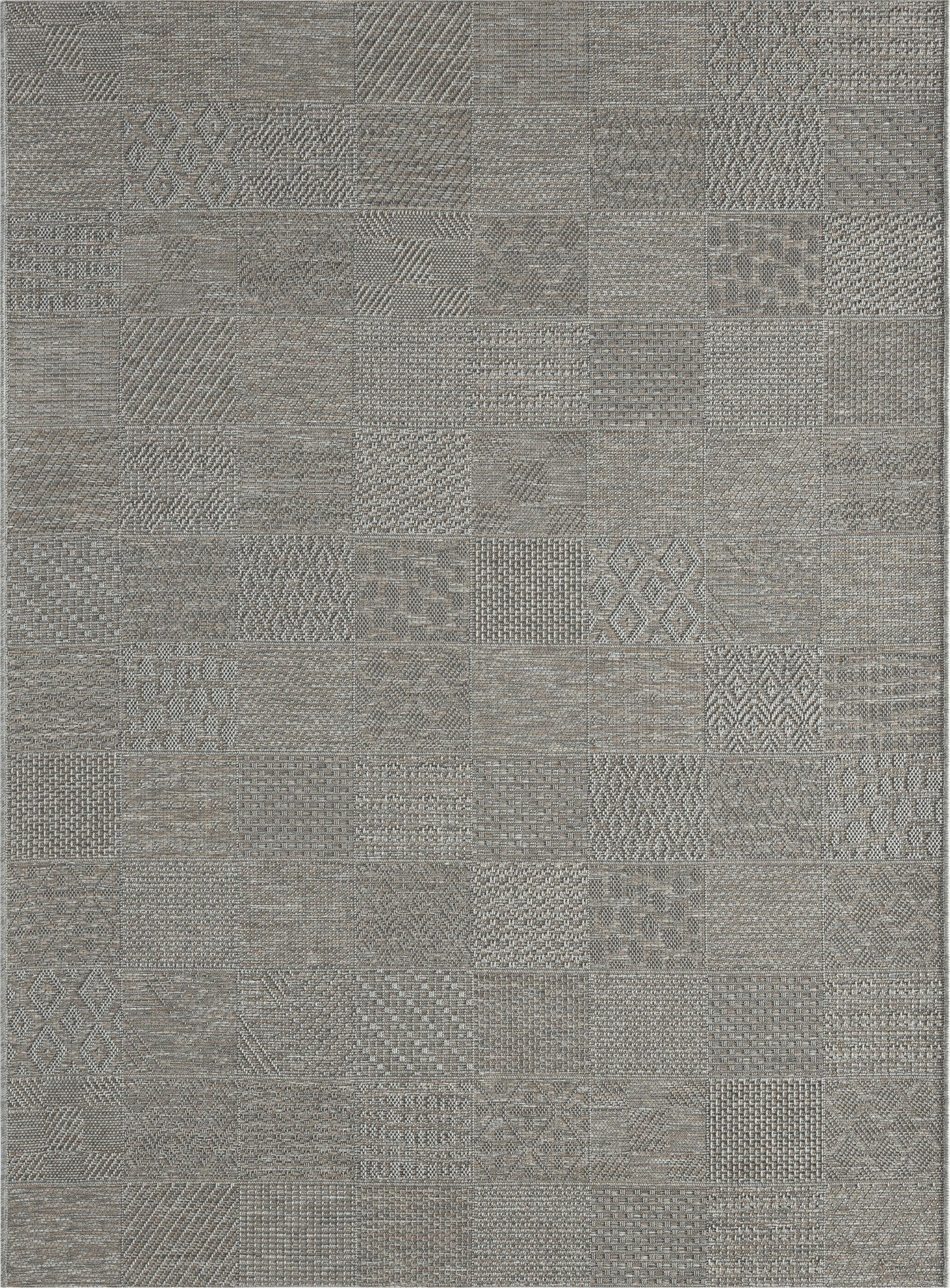 Teppich Steinkaro Grau, Beige rechteckig - 160cm x 120cm