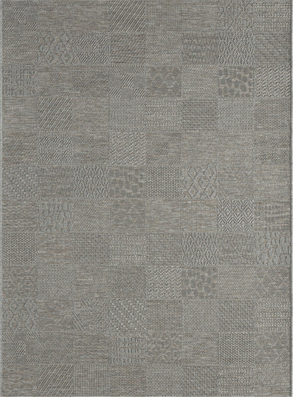 Teppich Steinkaro Grau, Beige rechteckig - 160cm x 120cm
