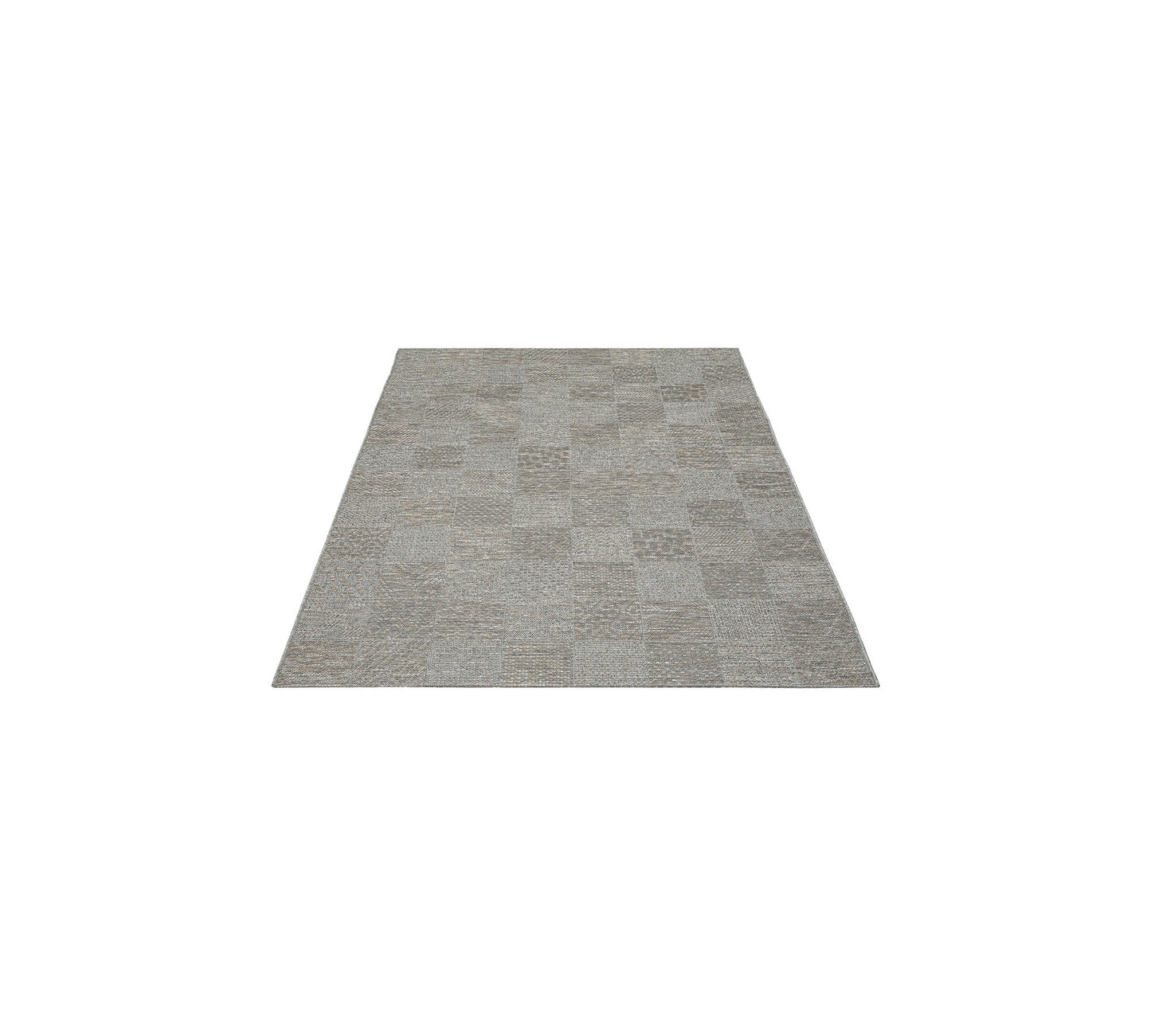 Teppich Steinkaro Grau, Beige rechteckig - 160cm x 120cm