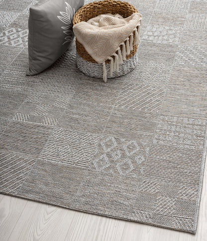 Teppich Karoharmonie Grau, Beige rechteckig - 200cm x 140cm