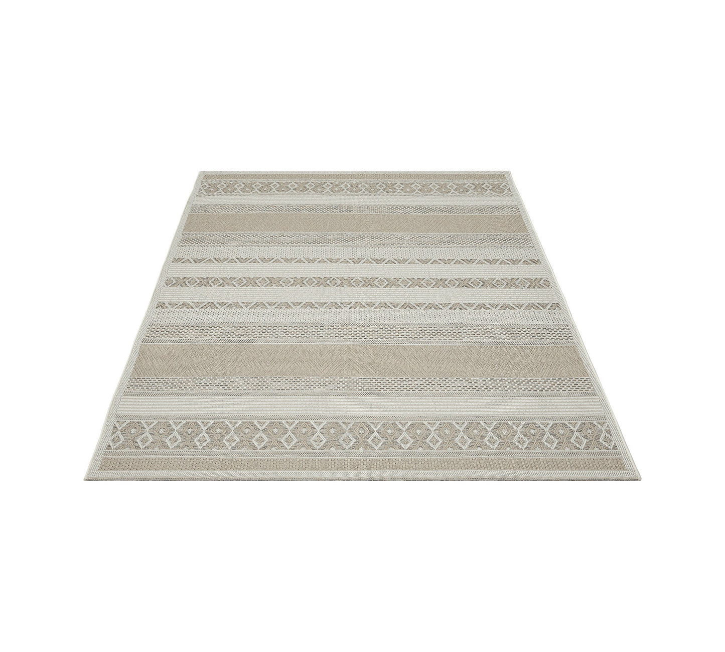 Teppich Oasenlinien Grau rechteckig - 220cm x 160cm