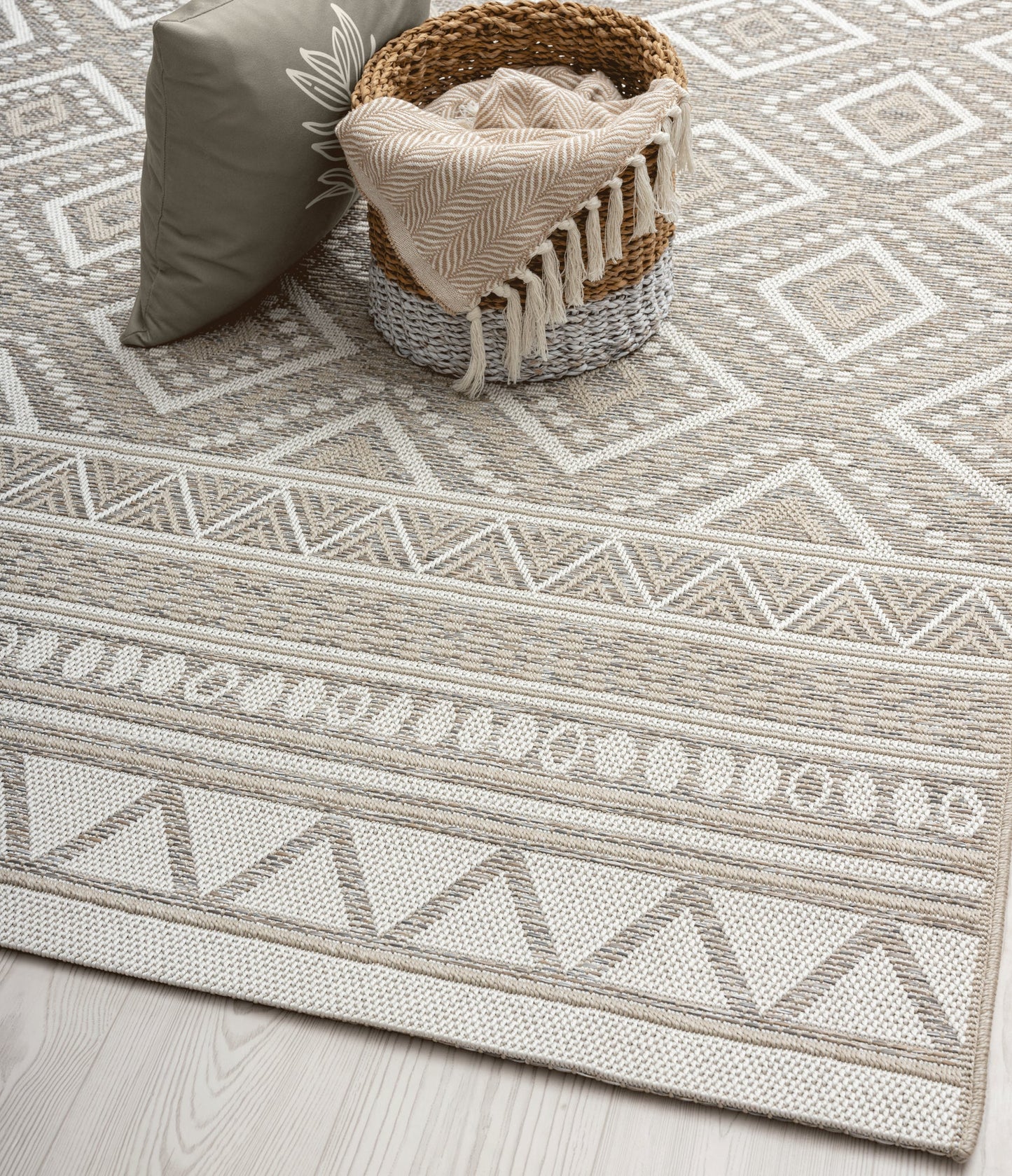 Teppich Wüstenraute Beige rechteckig - 160cm x 120cm