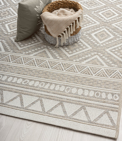 Teppich Atlasraute Beige rechteckig - 200cm x 140cm