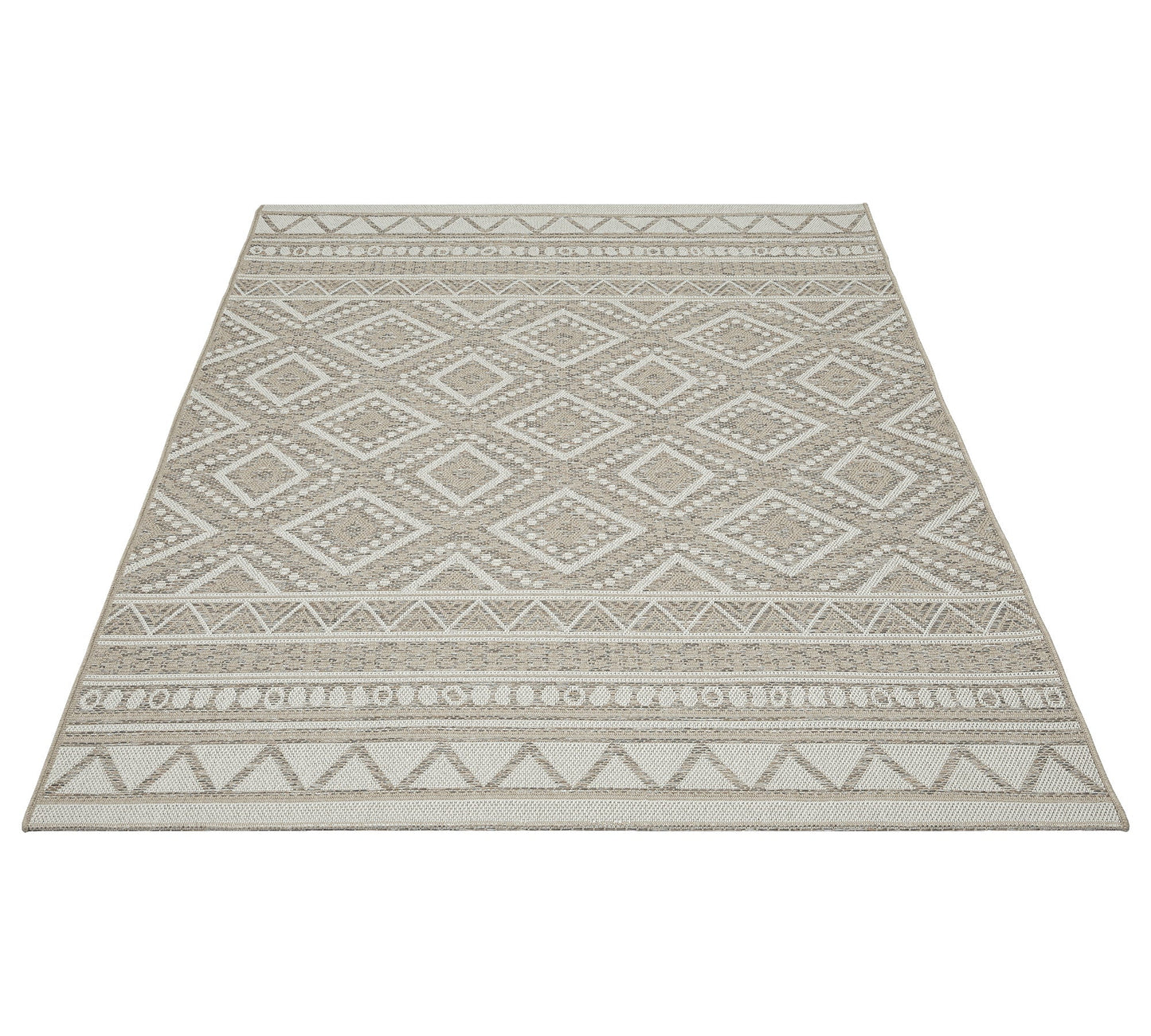 Teppich Rautengeflecht Beige rechteckig - 280cm x 200cm