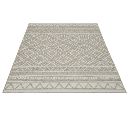 Teppich Rautengeflecht Beige rechteckig - 280cm x 200cm