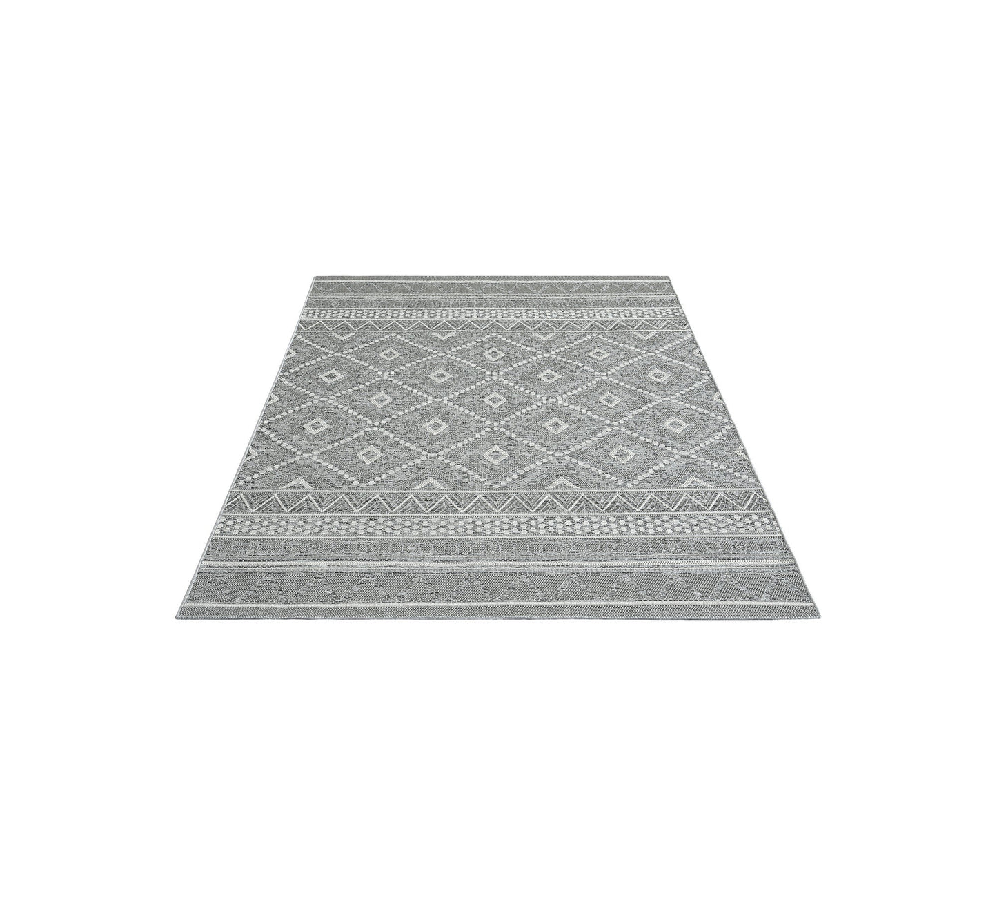 Teppich Rautenzauber Grau rechteckig - 180cm x 67cm