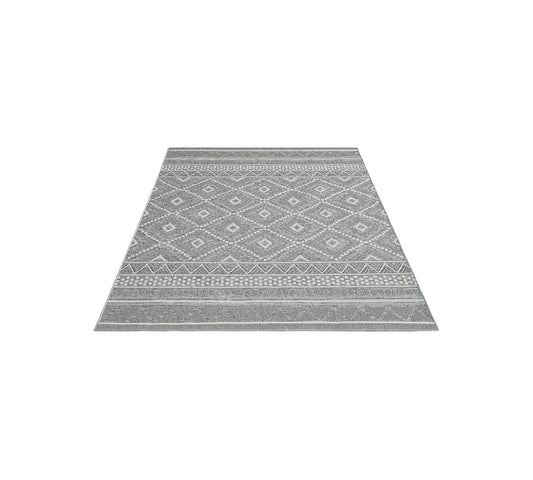 Teppich Rautenzauber Grau rechteckig - 180cm x 67cm