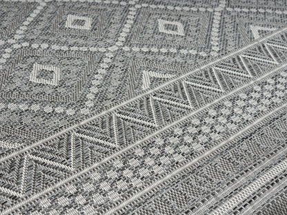 Teppich Rautenharmonie Grau rechteckig - 160cm x 120cm