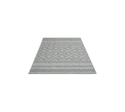 Teppich Rautenharmonie Grau rechteckig - 160cm x 120cm