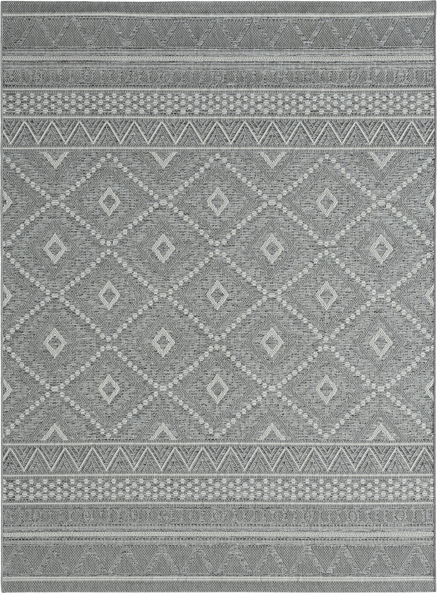 Teppich Nomadengeometrie Grau rechteckig - 220cm x 160cm
