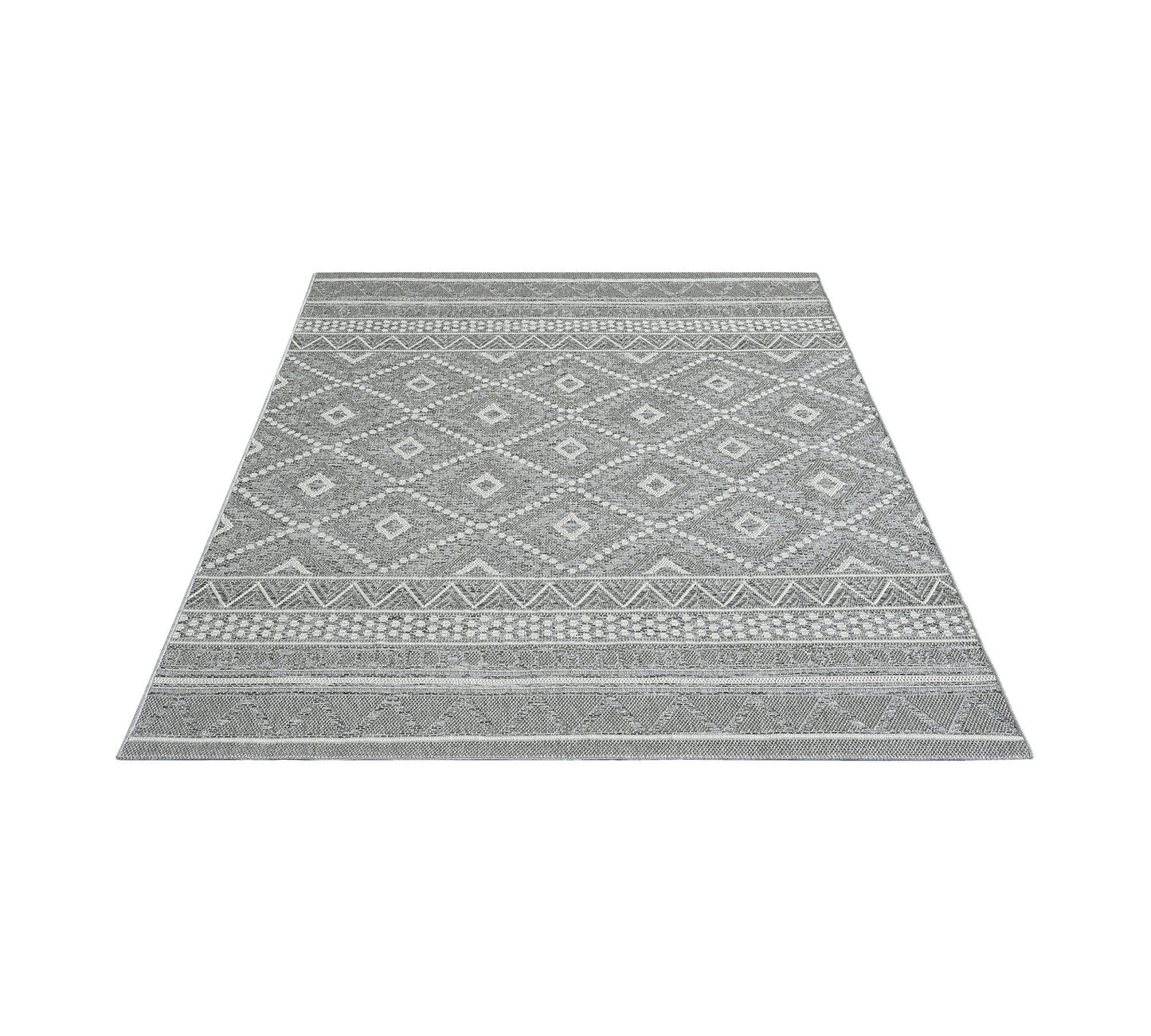 Teppich Nomadengeometrie Grau rechteckig - 220cm x 160cm