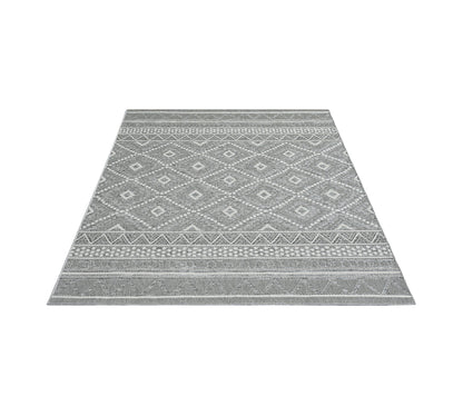 Teppich Nomadengeometrie Grau rechteckig - 220cm x 160cm