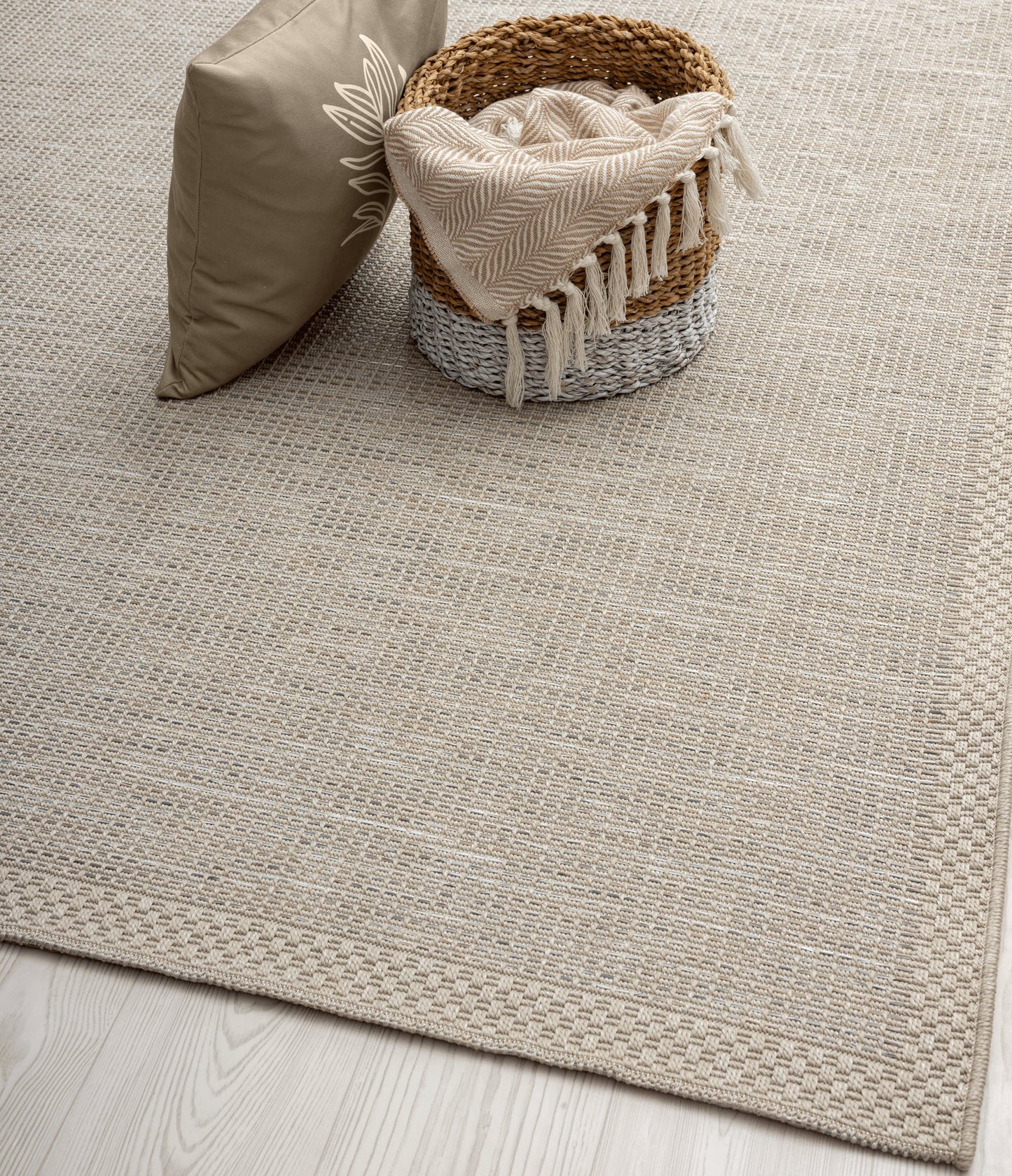 Teppich Feinstruktur Grau, Beige rechteckig - 220cm x 160cm