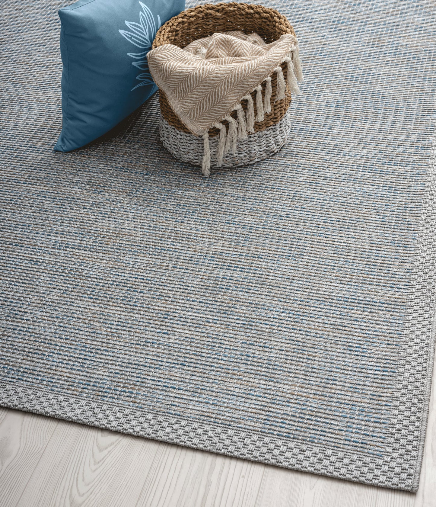 Teppich Fadenbild Turquoise rechteckig - 220cm x 160cm