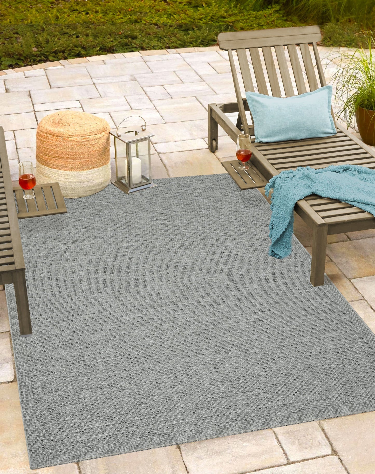 Teppich Gewebefluss Grau rechteckig - 220cm x 160cm