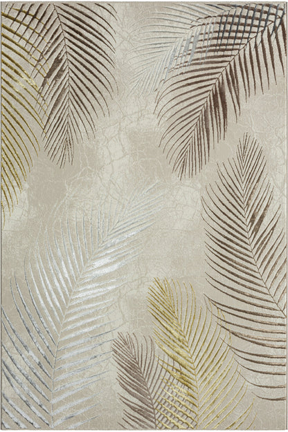 Teppich Blattgeflüster Creme rechteckig - 200cm x 140cm
