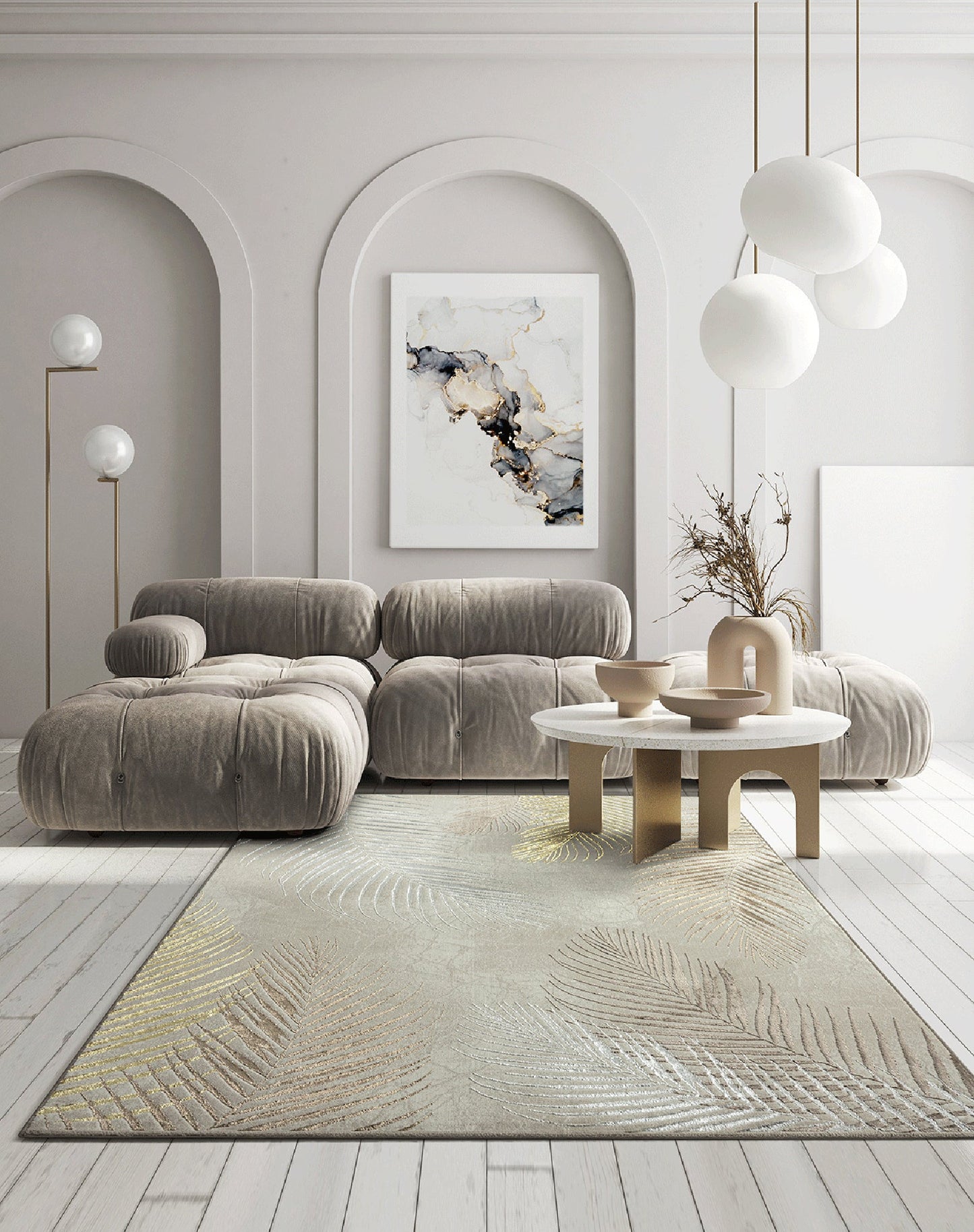 Teppich Palmenschimmer Creme rechteckig - 230cm x 160cm
