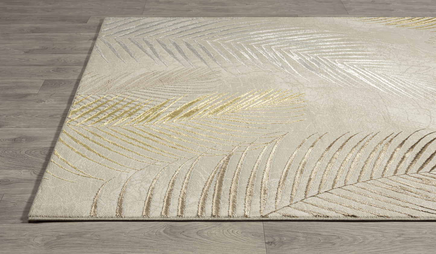 Teppich Blättergarten Creme rechteckig - 290cm x 200cm