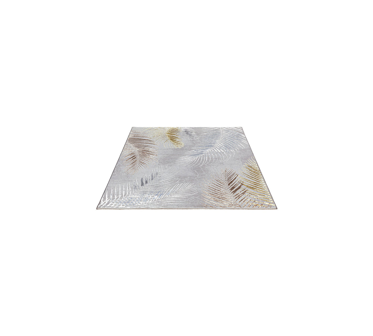 Teppich Blätteroase Grau rechteckig - 170cm x 120cm