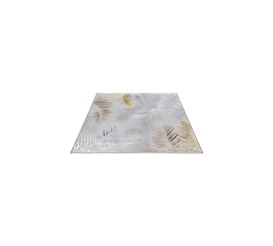 Teppich Blätteroase Grau rechteckig - 170cm x 120cm