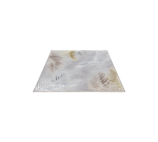 Teppich Naturblatt Grau rechteckig - 200cm x 140cm