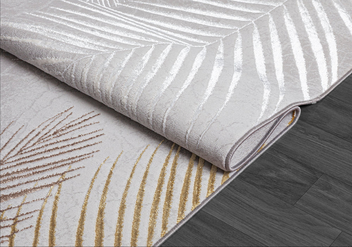 Teppich Tropenfeder Grau rechteckig - 340cm x 240cm
