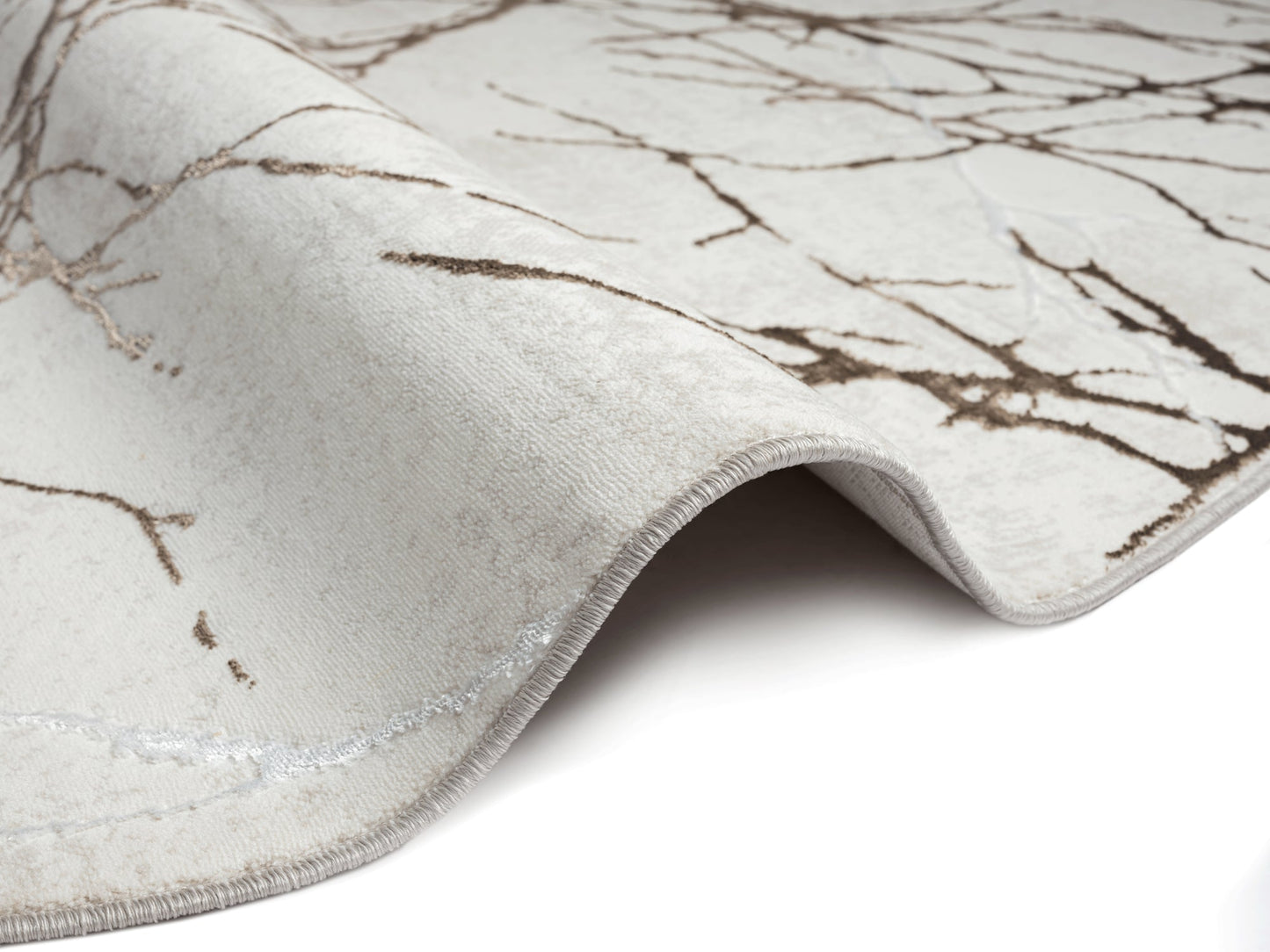 Teppich Adergeflecht Creme rechteckig - 170cm x 120cm