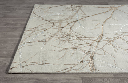 Teppich Adergeflecht Creme rechteckig - 170cm x 120cm
