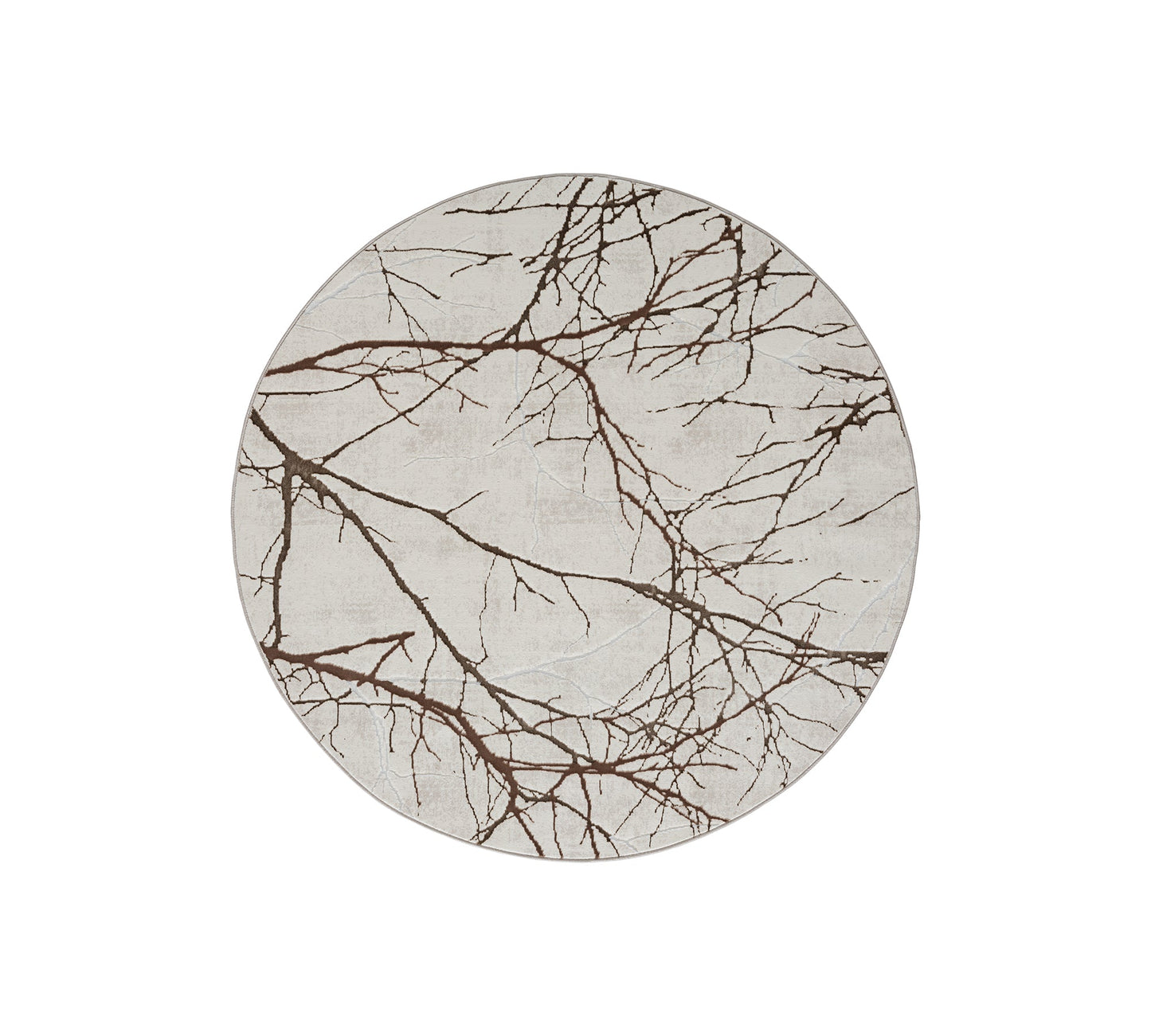 Teppich Steinverzweigung Creme rund - 200cm x 200cm