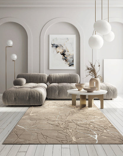 Teppich Steingeäst Beige rechteckig - 230cm x 160cm