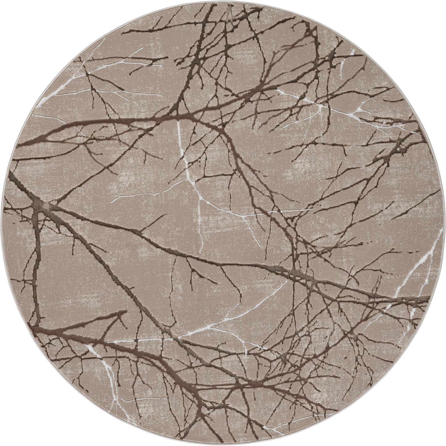 Teppich Marmorfluss Beige rund - 200cm x 200cm