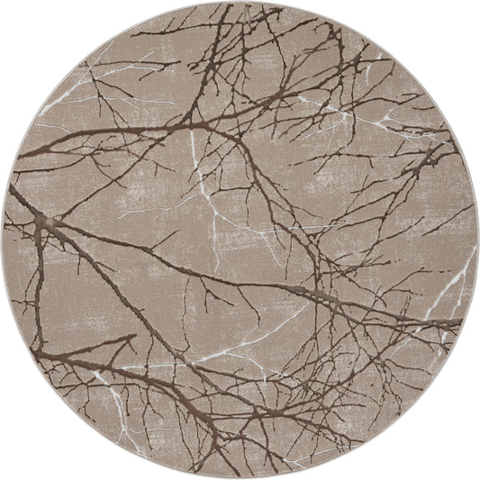 Teppich Marmorfluss Beige rund - 200cm x 200cm