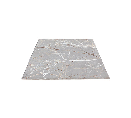 Teppich Zweigrelief Grau rechteckig - 200cm x 140cm