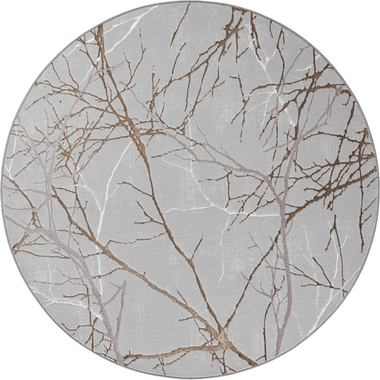 Teppich Marmornatur Grau rund - 200cm x 200cm