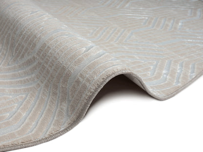 Teppich Linienlabyrinth Creme Läufer - 300cm x 80cm
