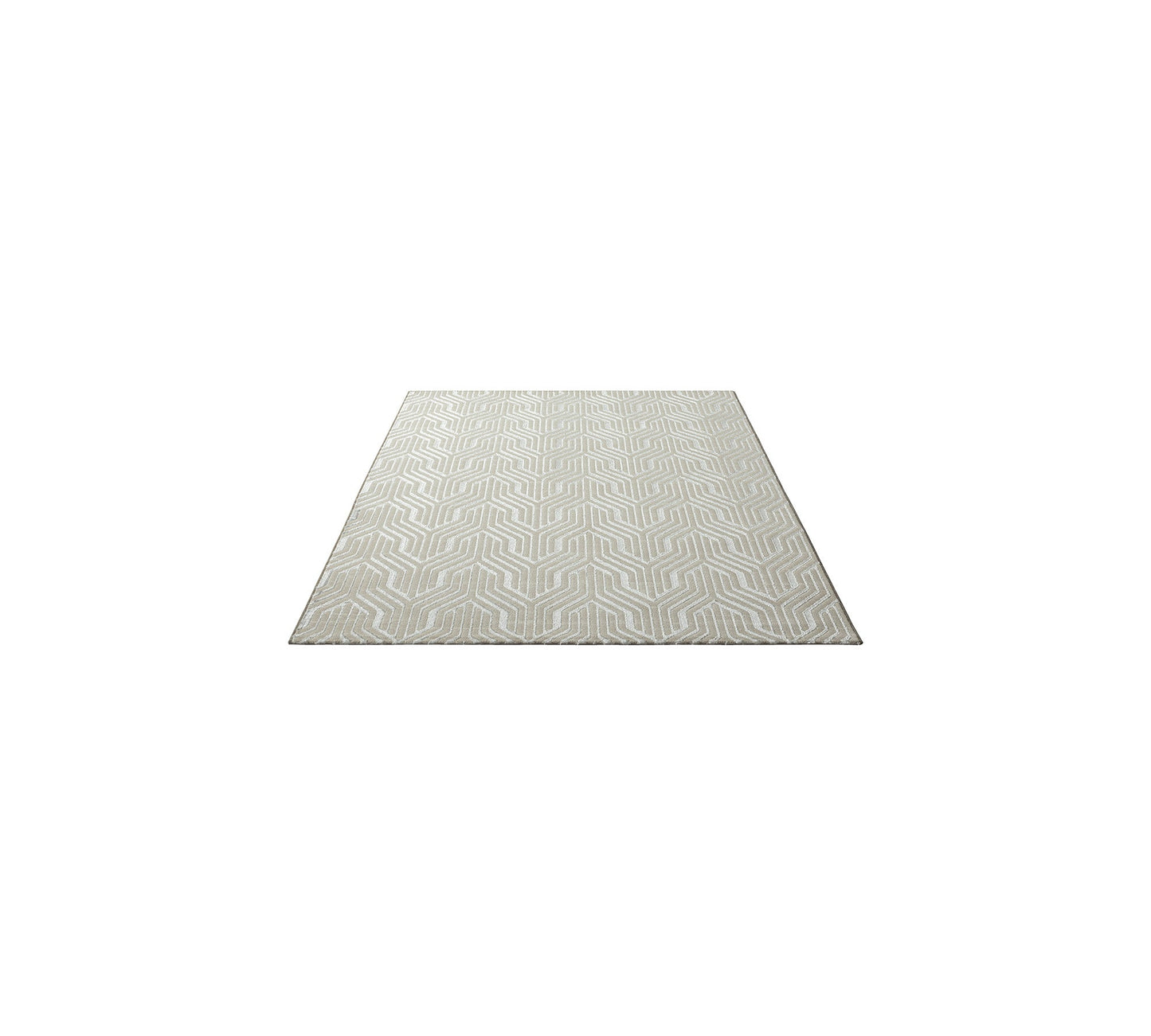 Teppich Linienlabyrinth Creme Läufer - 300cm x 80cm