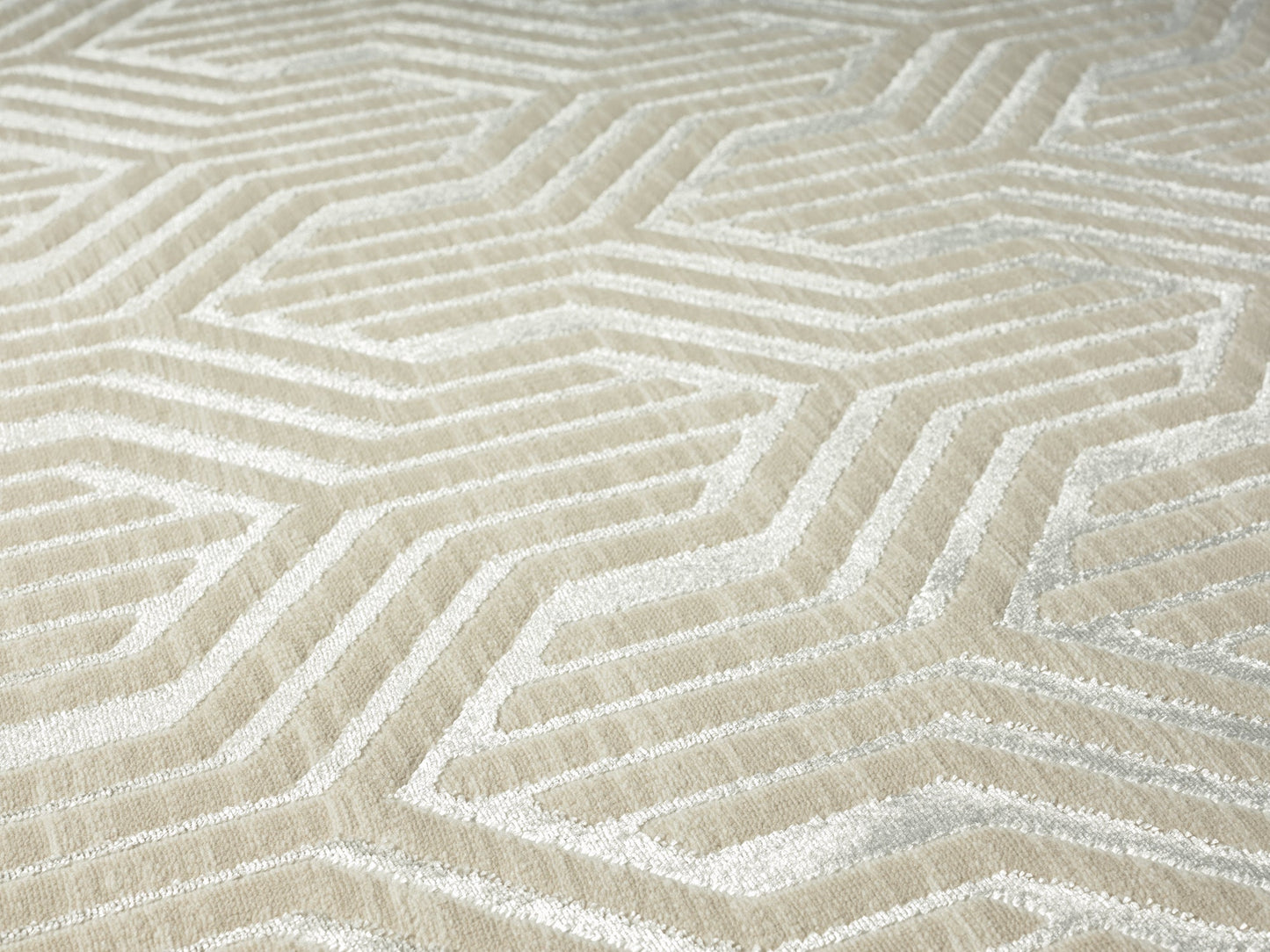Teppich Linienmosaik Creme rechteckig - 200cm x 140cm