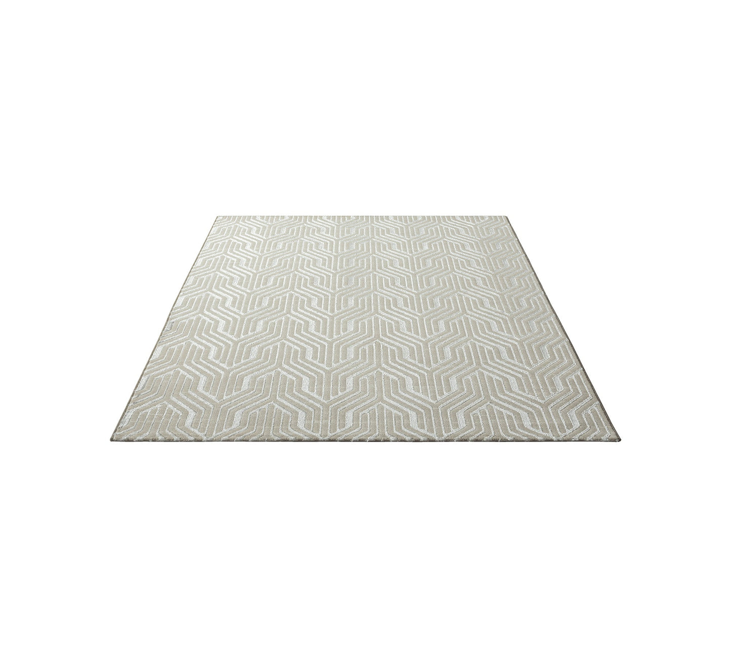 Teppich Linienmosaik Creme rechteckig - 200cm x 140cm