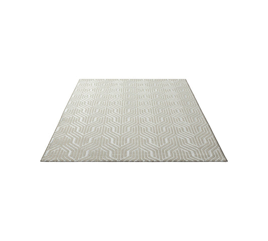 Teppich Linienmosaik Creme rechteckig - 200cm x 140cm