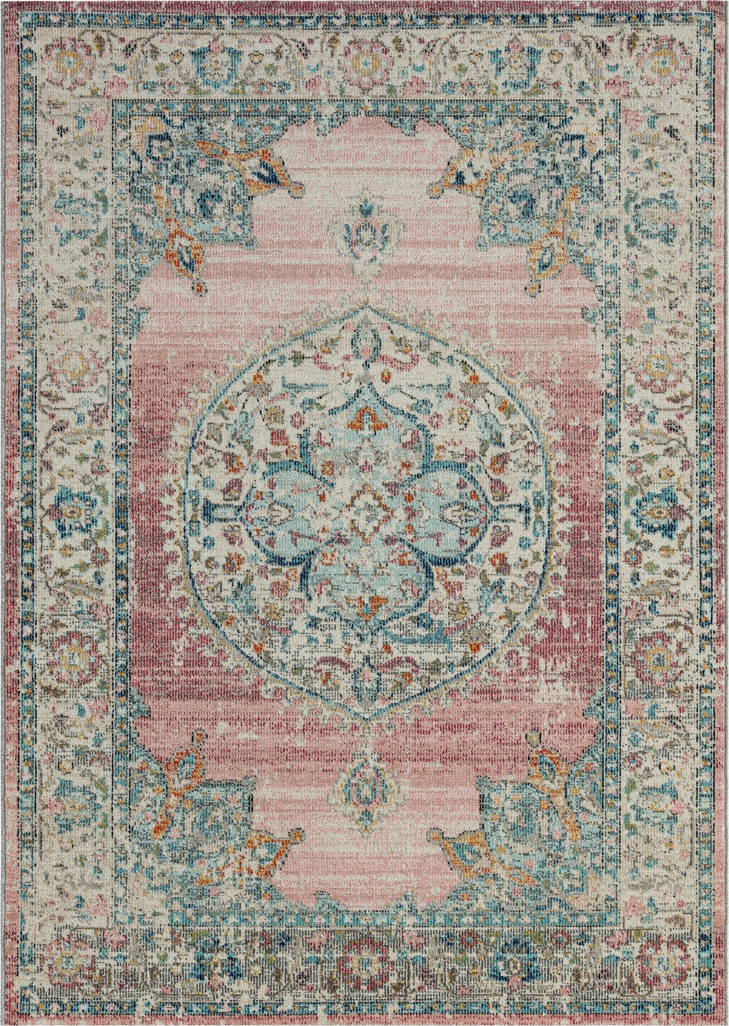 Teppich Persergarten Pink rechteckig - 170cm x 120cm