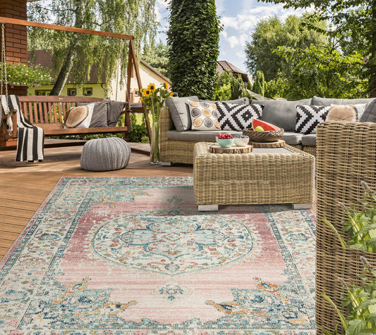 Teppich Orientrose Pink rechteckig - 290cm x 200cm