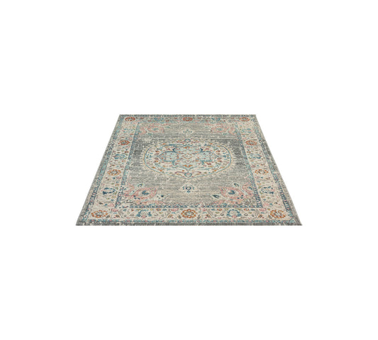Teppich Basargeflüster Grau rechteckig - 200cm x 140cm