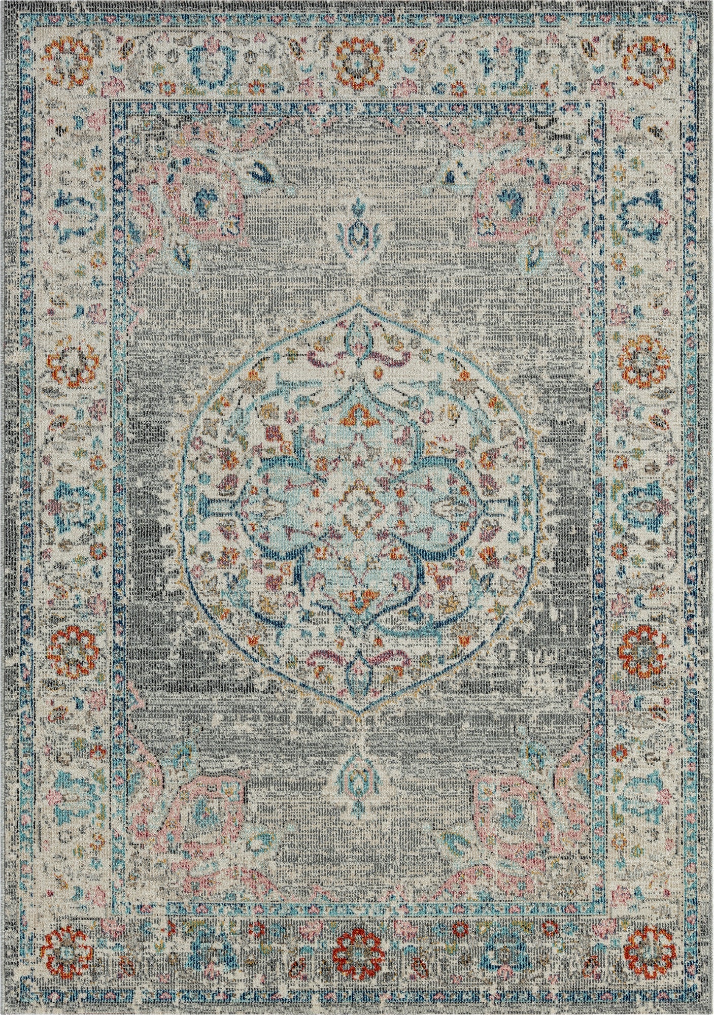 Teppich Orientornament Grau rechteckig - 340cm x 240cm
