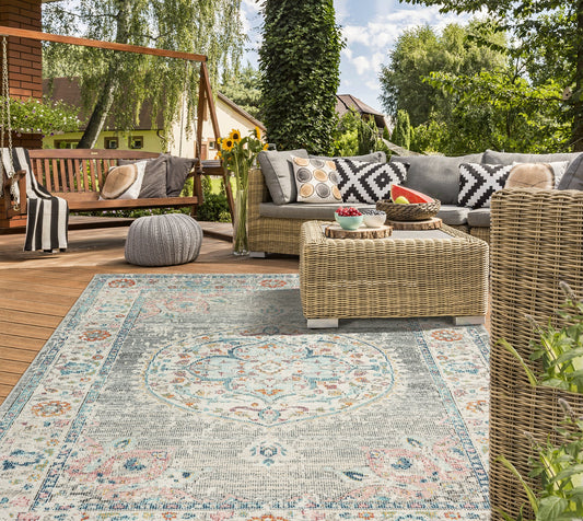Teppich Orientornament Grau rechteckig - 340cm x 240cm