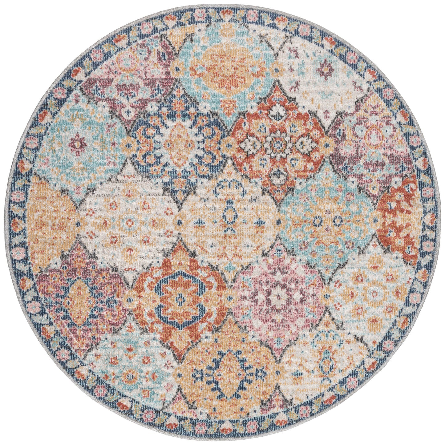 Teppich Buntmosaik Multi rund - 120cm x 120cm