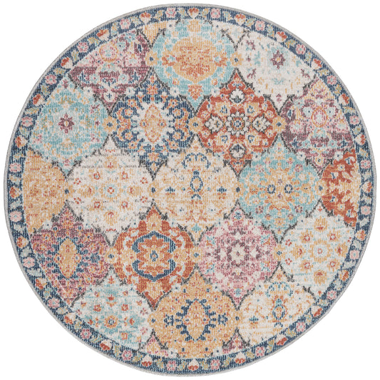 Teppich Buntmosaik Multi rund - 120cm x 120cm