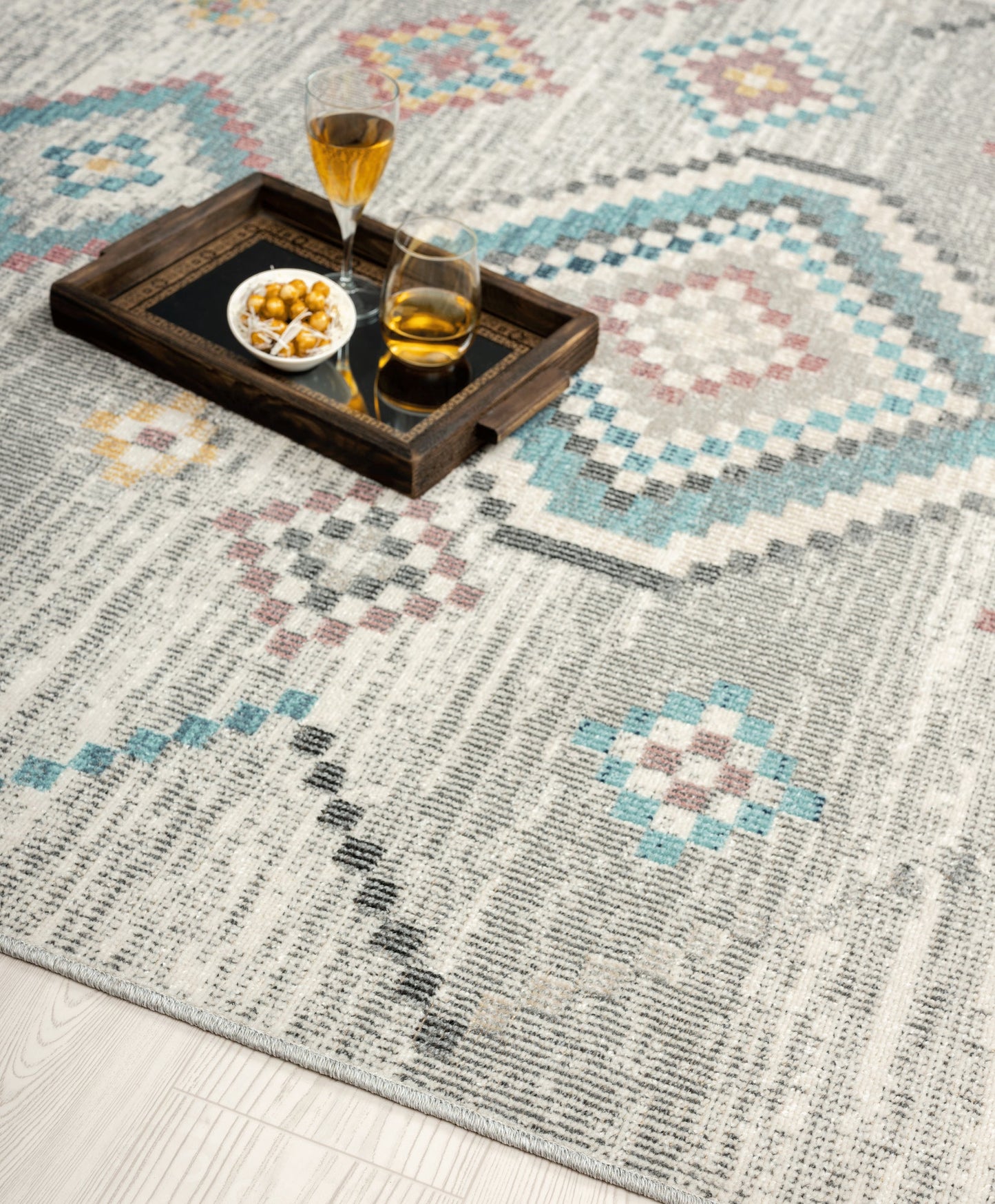 Teppich Nomadenkompass Creme Läufer - 300cm x 80cm